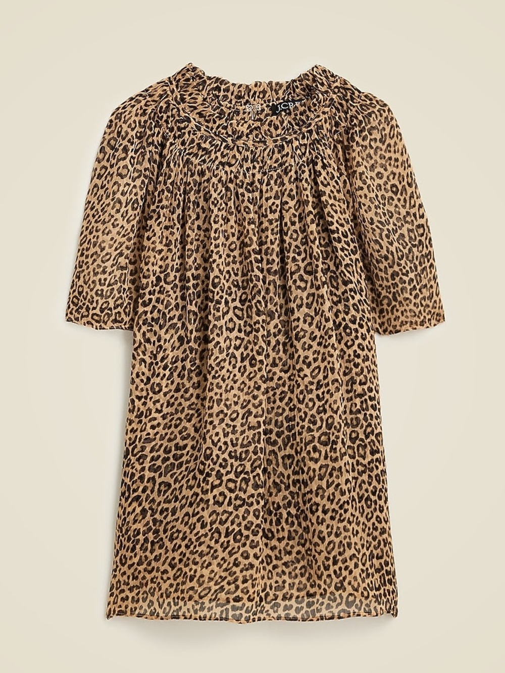 J.Crew Crinkle Chiffon Smocked Top in Leopard Print | XL | NWT